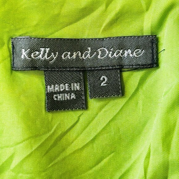 Kelly and Diane Floral Slip Dress Size 2 Green Blue Spaghetti Strap Back Zip - Picture 12 of 13